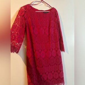 Hot pink midi dress